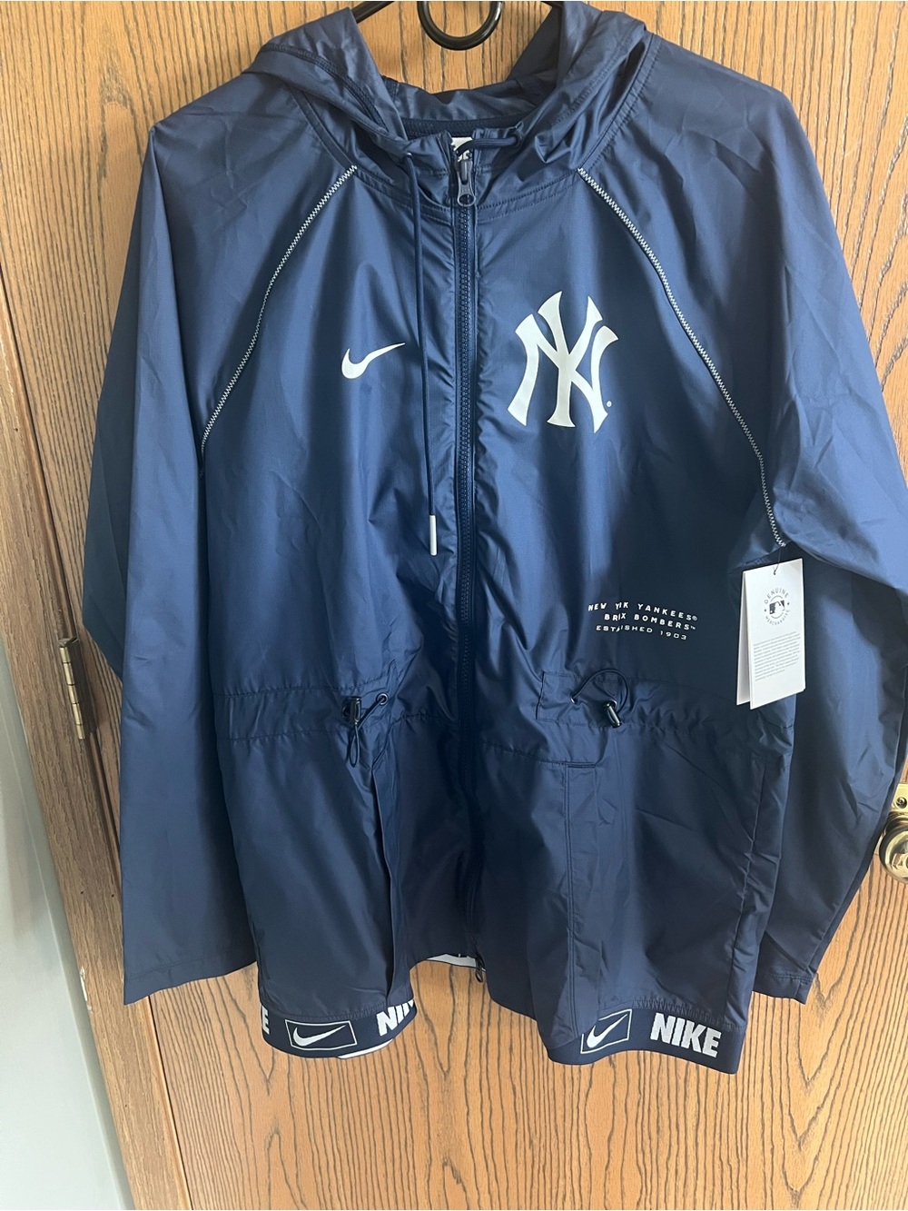 Nike Navy Jacket with White New York Yankees Text